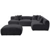 ECKSOFA inkl. Hocker BLOOM Dunkelgrau Flachgewebe, Teddystoff  - Dunkelgrau, Trend, Textil (300/215cm) - Livetastic