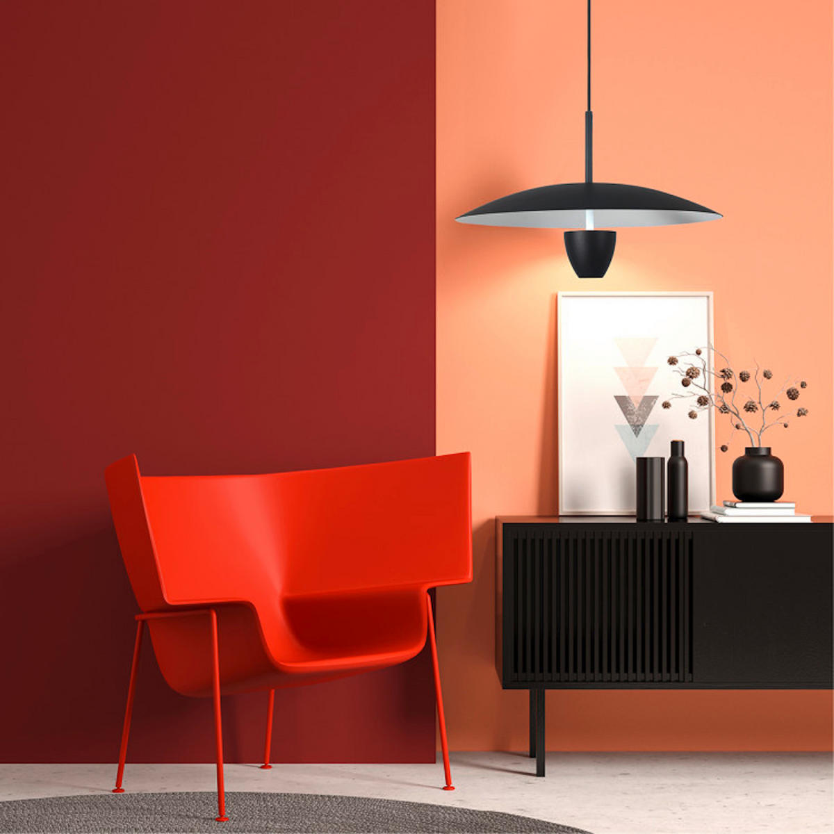 LED-HÄNGLAMPA Ufo 30/120 cm  - svart, Design, metall (30/120cm)