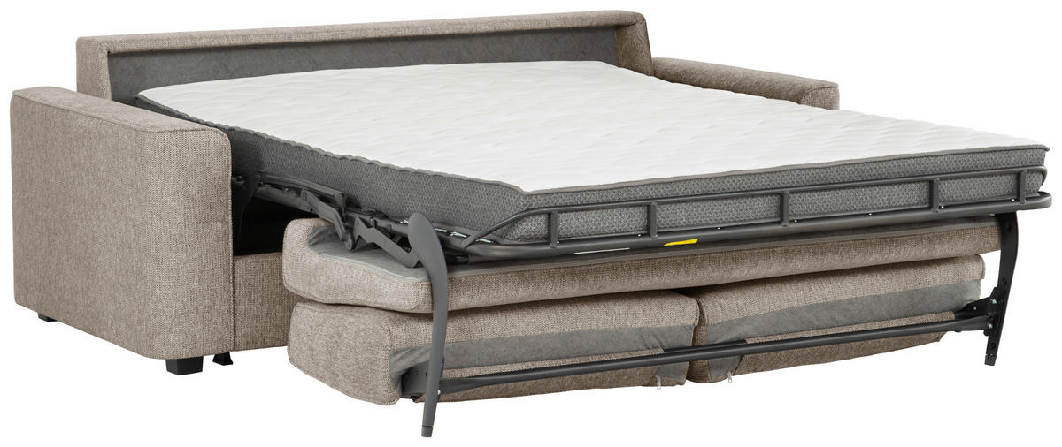 SCHLAFSOFA Sola in Webstoff Sandfarben  - Sandfarben/Schwarz, Design, Kunststoff/Textil (186/83/100cm) - Xora