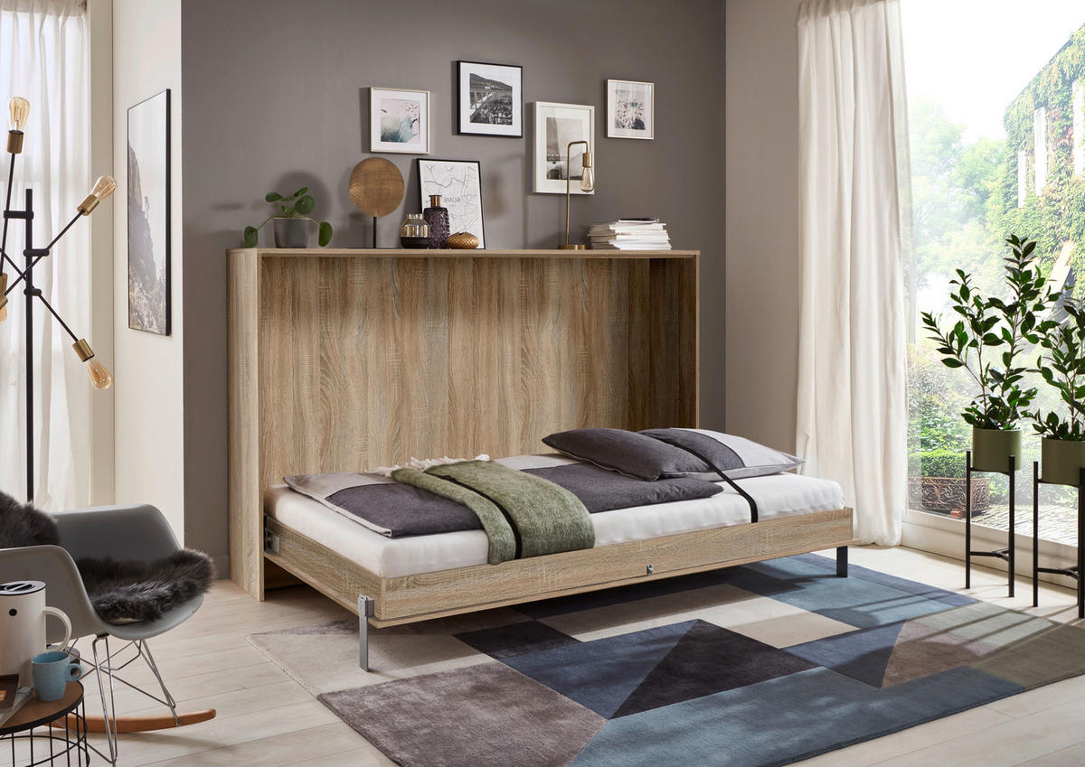 SCHRANKBETT 120/200 cm Eichefarben  - Eichefarben, Konventionell, Holz/Holzwerkstoff (120/200cm) - MID.YOU