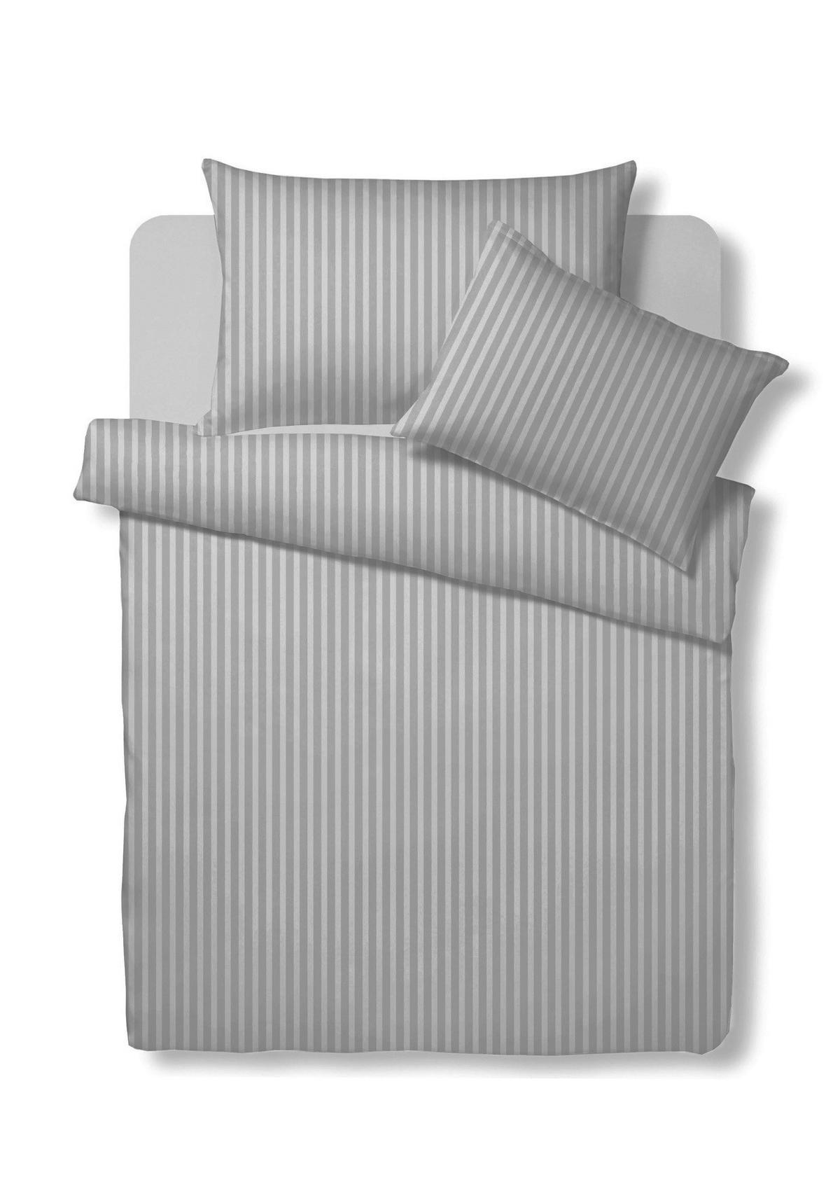 DUVETBEZUG Bio Stripe Satin 200/210 cm  - Hellgrau, Basics, Textil (200/210cm) - Bio:Vio