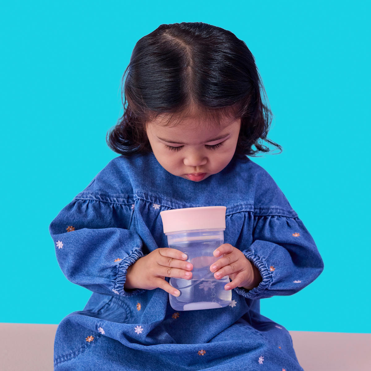 TRINKLERNBECHER-SET - Hellrosa, Basics, Kunststoff (12/14/7cm)