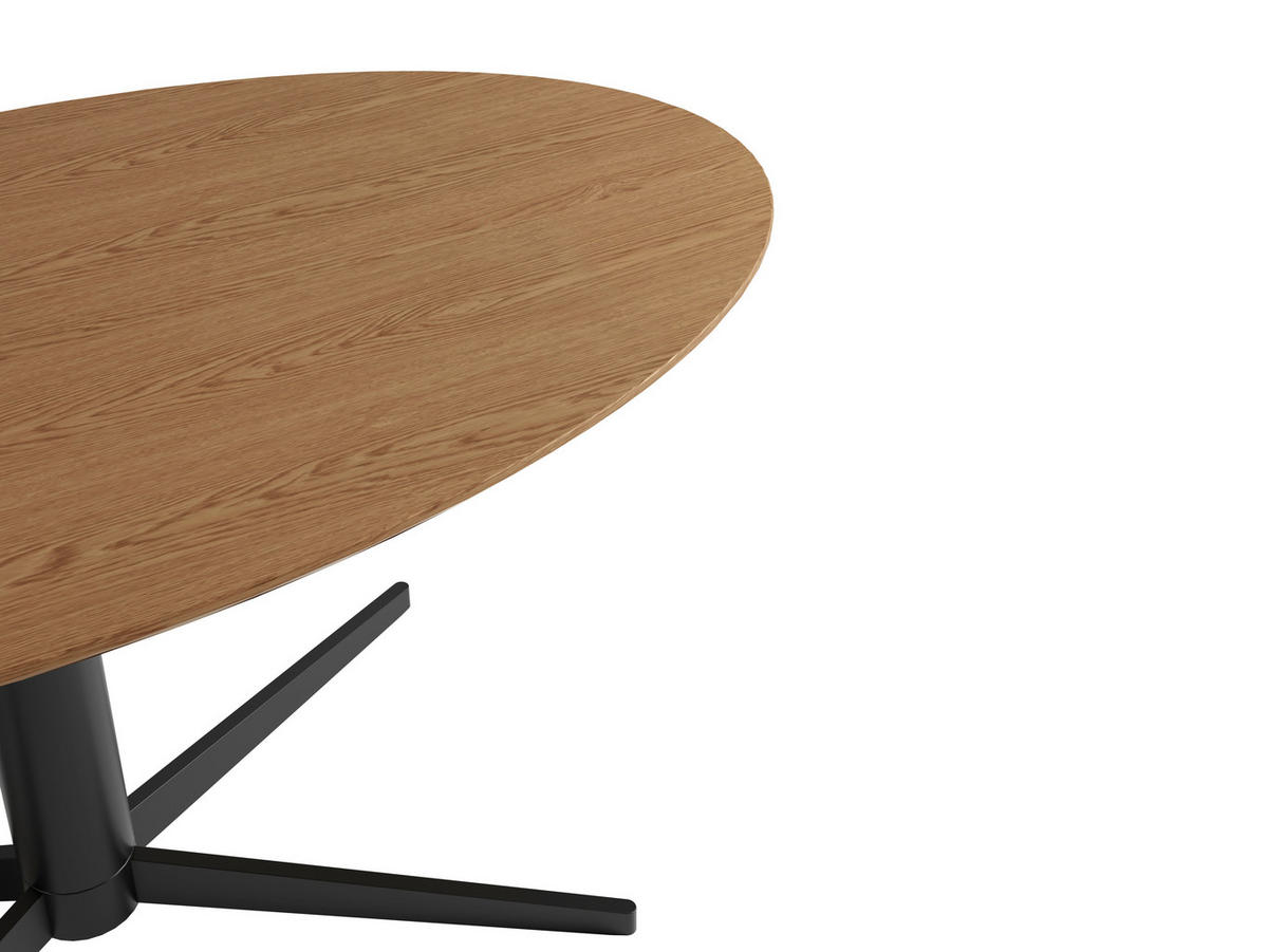 ESSTISCH 160/90/76 cm Echtholz  Metall, Holzwerkstoff in verschiedenen Größen erhältlich oval Eichefarben  - Eichefarben/Schwarz, MODERN, Holzwerkstoff/Metall (160/90/76cm) - Schöner Wohnen