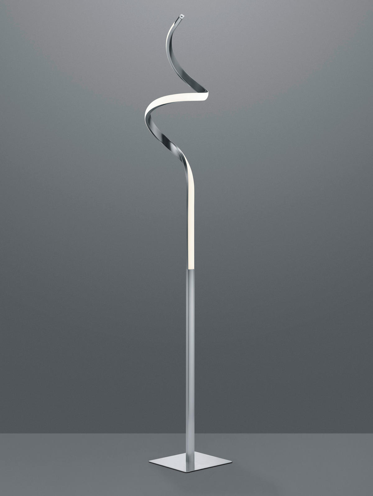 LED-STEHLEUCHTE - Weiss/Nickelfarben, Design, Kunststoff/Metall (20,5/145cm)