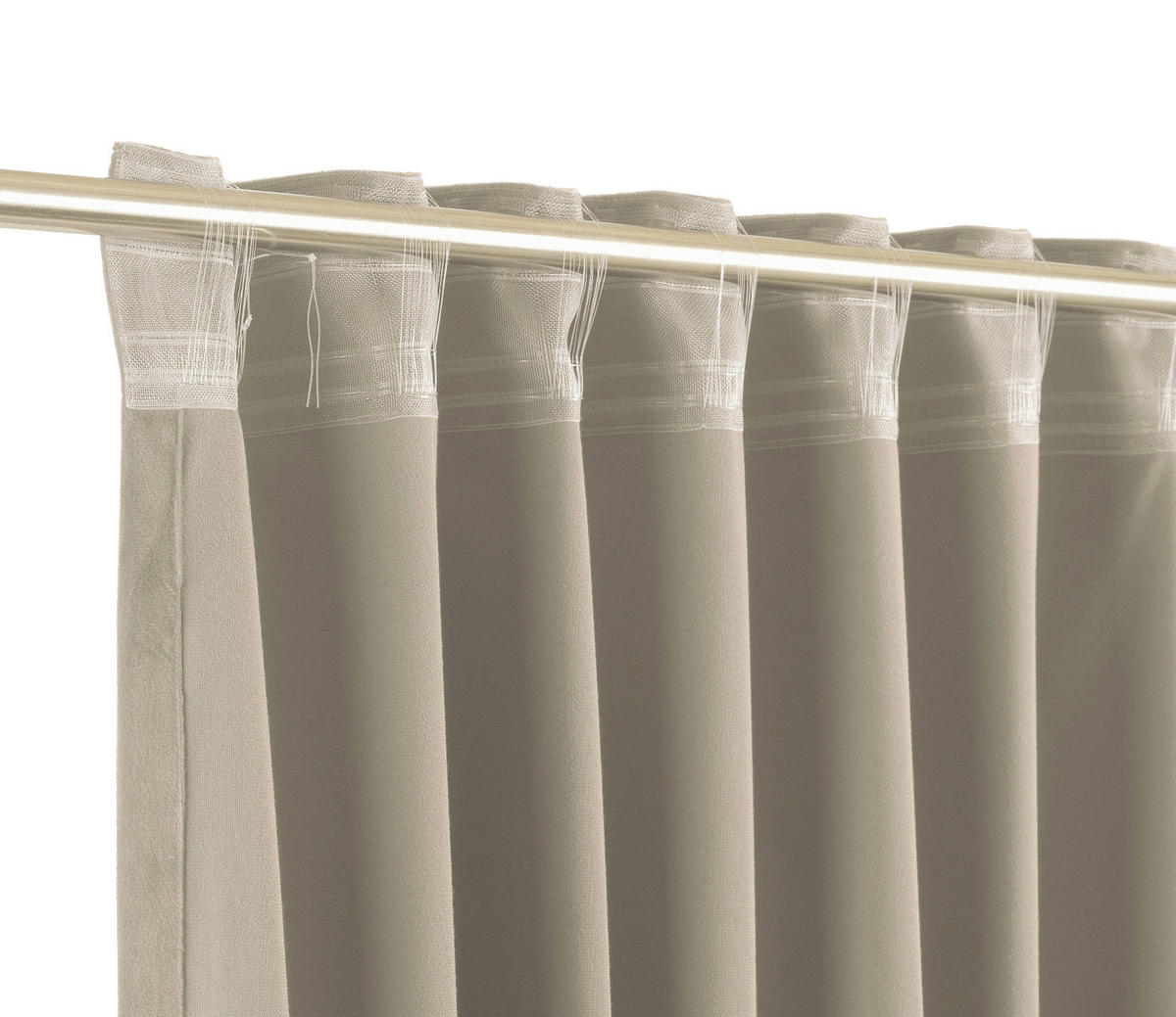 HOTOVÝ ZÁVĚS, neprůsvitné, 130/250 cm - šedobéžová, Basics, textil (130/250cm) - Musterring