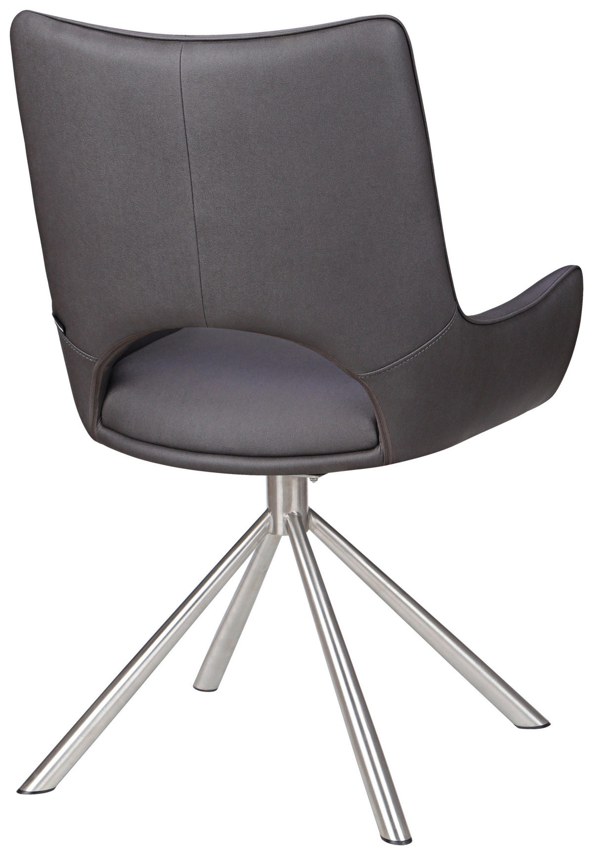 STUHL - Edelstahlfarben/Dunkelgrau, Design, Textil/Metall (57/88,5/62cm) - Carryhome