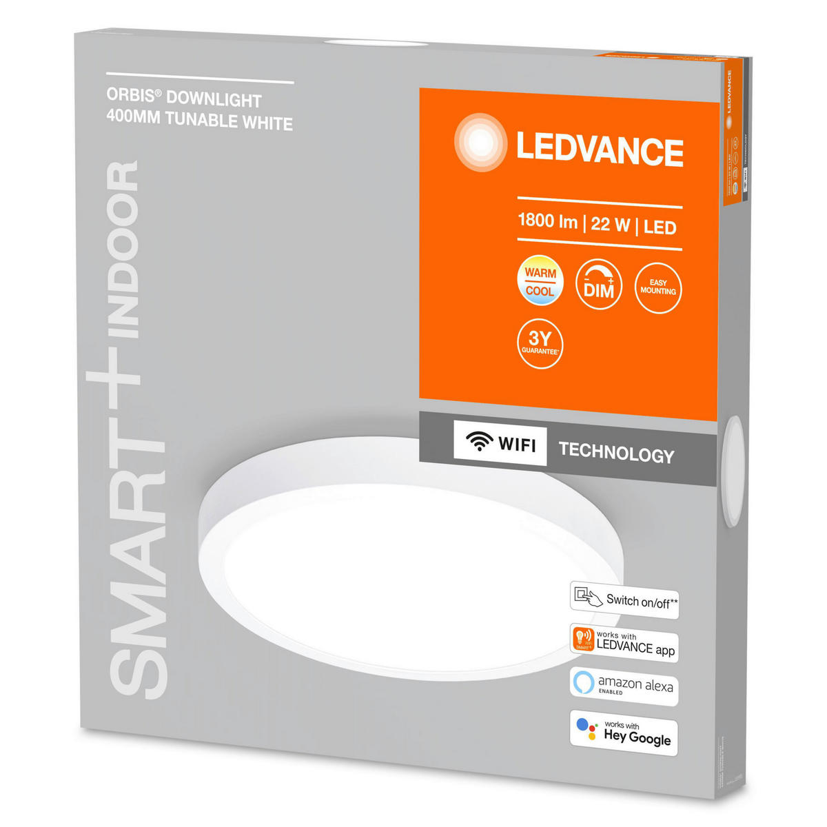 LED-DECKENLEUCHTE 40/4 cm    - Weiß, Basics, Metall (40/4cm) - Ledvance