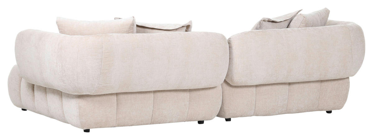 HÖRNSOFFA i flatväv beige  - beige/svart, Klassisk, textil/plast (262/156cm) - Carryhome
