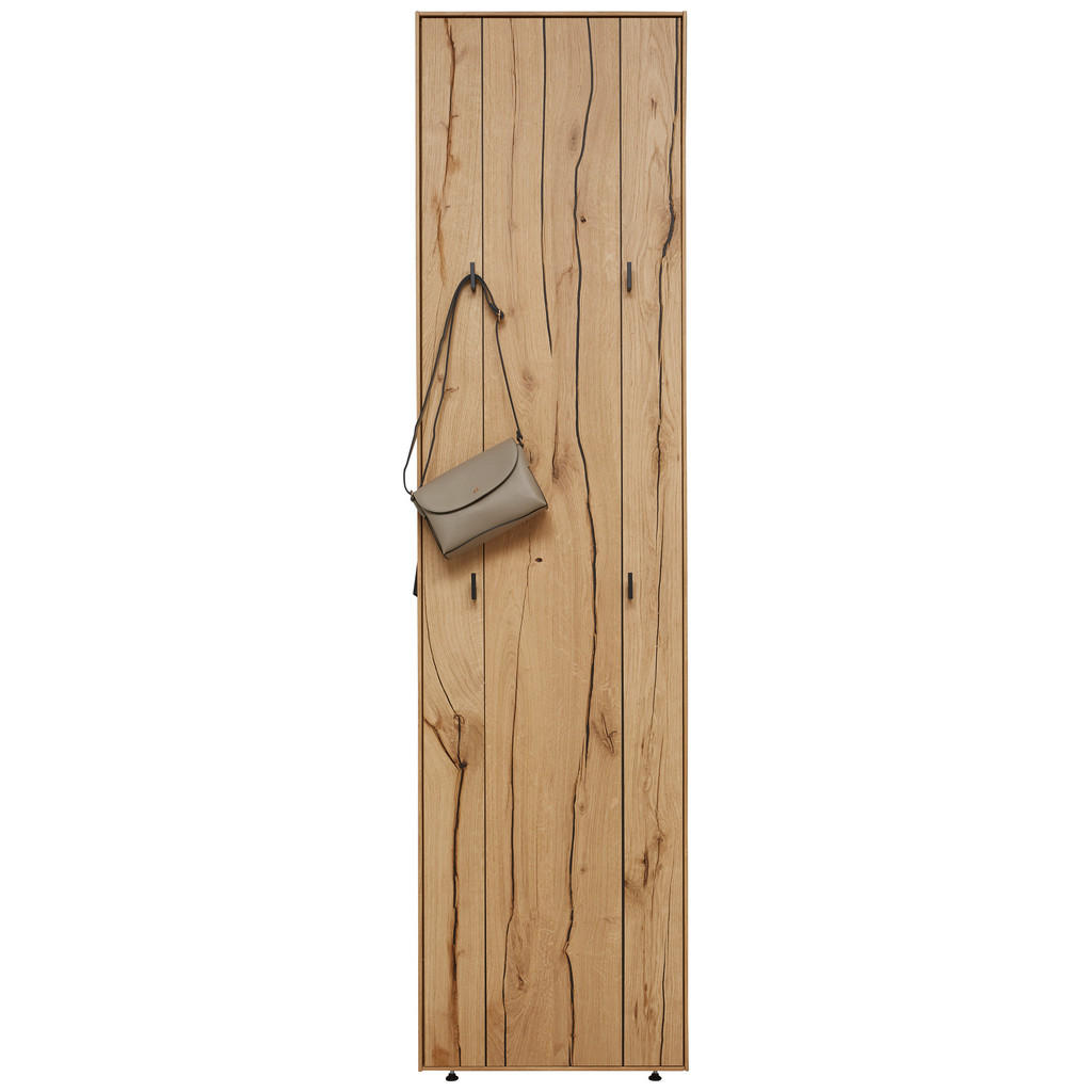 Thumbnail - Dieter Knoll Garderobe, Grau, Eiche, Holz, Holzwerkstoff, 2-teilig, Wildeiche, massiv, 51.9x205.5x37.1 cm, Made in Germa...