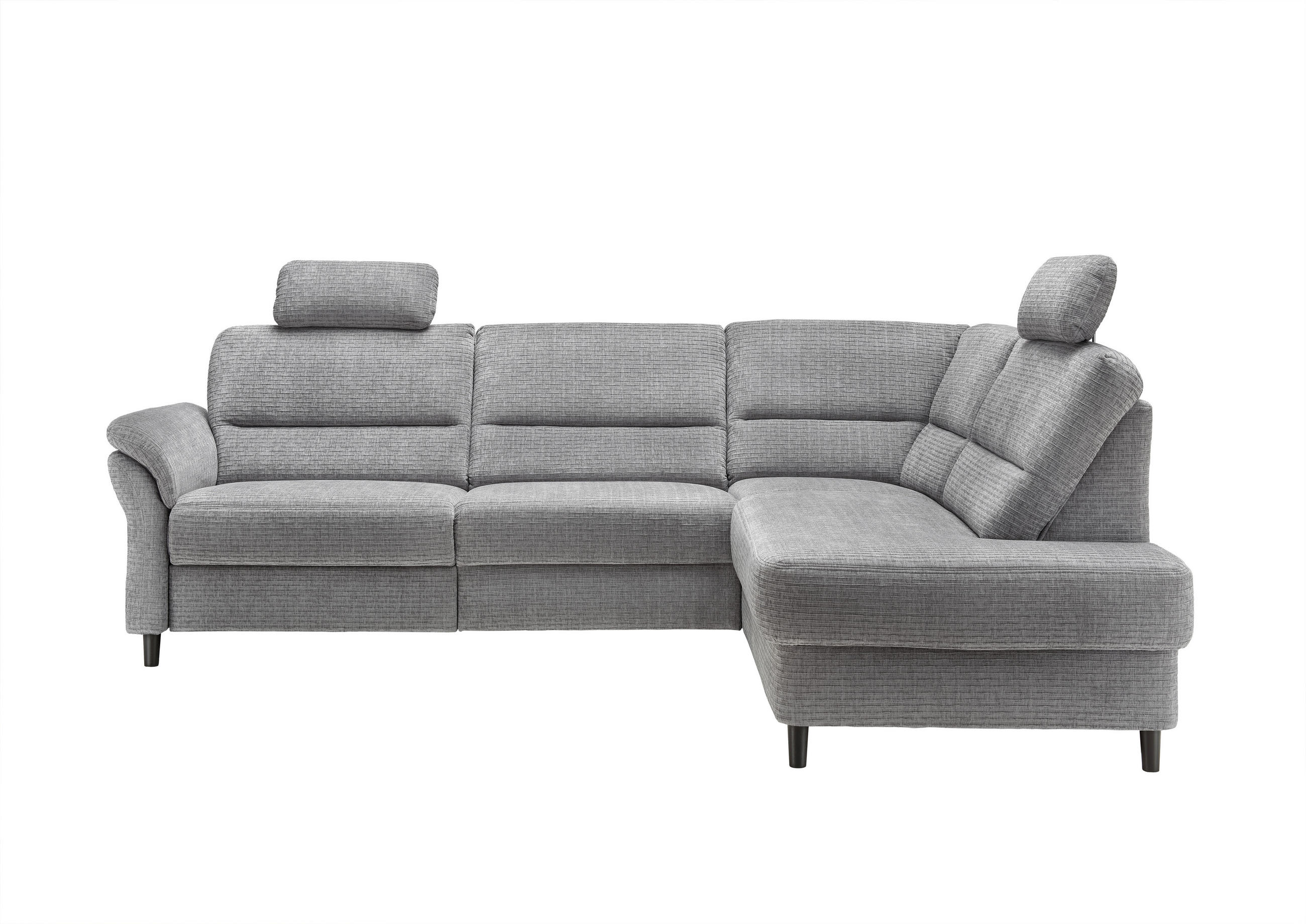 ECKSOFA in Mikrofaser Grau - Weiss/Schwarz, Modern, Holz/Textil (266/190cm) - Livetastic