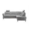 ECKSOFA Grau Mikrofaser  - Schwarz/Weiß, MODERN, Holz/Textil (266/190cm) - Livetastic