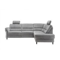 ECKSOFA in Mikrofaser Grau  - Weiss/Schwarz, Modern, Holz/Textil (266/190cm) - Livetastic