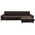 ECKSOFA  in Echtleder Dunkelbraun  334/176 cm  - Dunkelbraun/Schwarz, Design, Leder/Metall (334/176cm) - Dieter Knoll