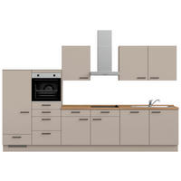 KÜCHENBLOCK Easytouch 360 cm  in Eichefarben, Sandfarben  - Sandfarben/Eichefarben, MODERN, Holzwerkstoff/Metall (360cm) - Nobilia