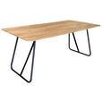ESSTISCH Schwarz, Eichefarben rechteckig  in verschiedenen Größen erhältlich, Variantenauswahl  - Eichefarben/Schwarz, LIFESTYLE, Holz/Metall (160/90/75cm) - Linea Natura