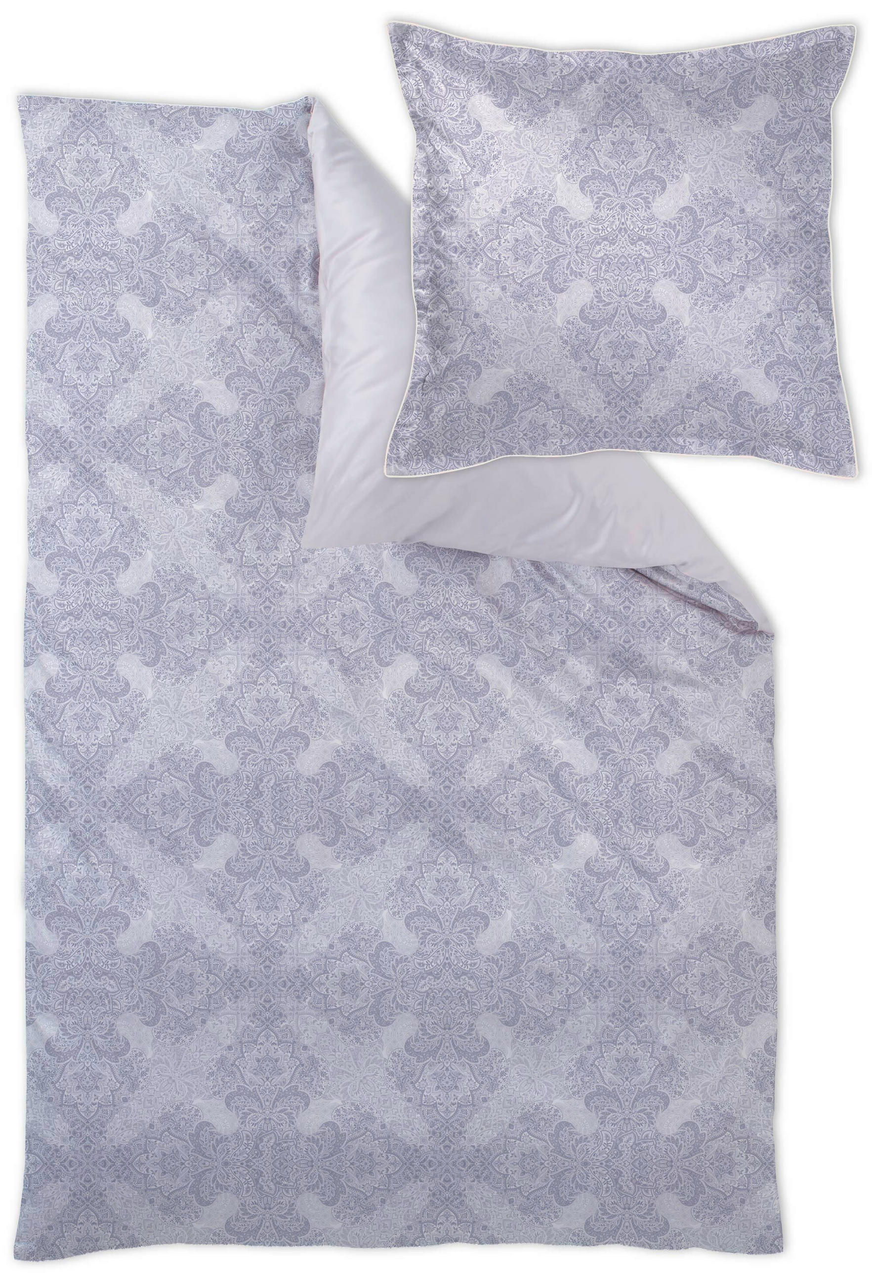 BETTWÄSCHESET Damast 160/210 cm  50 cm/70 cm  - Blau, Trend, Textil (160/210cm) - Curt Bauer