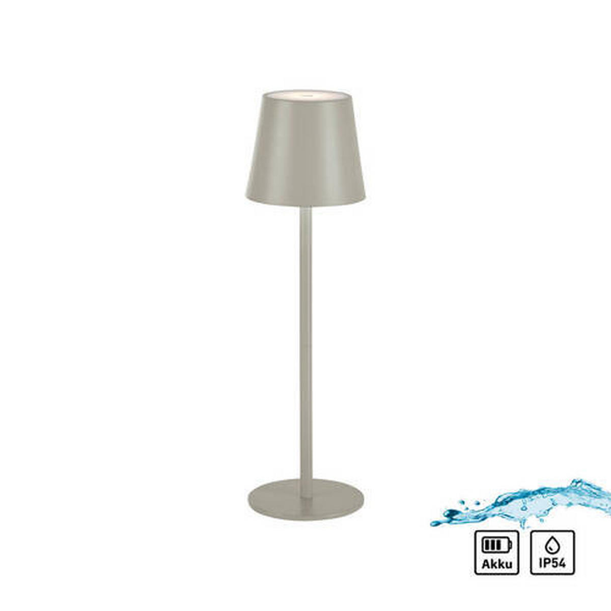 PUNJIVA STONA LAMPA - bež-siva, Konvencionalno, metal/plastika (11/11/37cm)