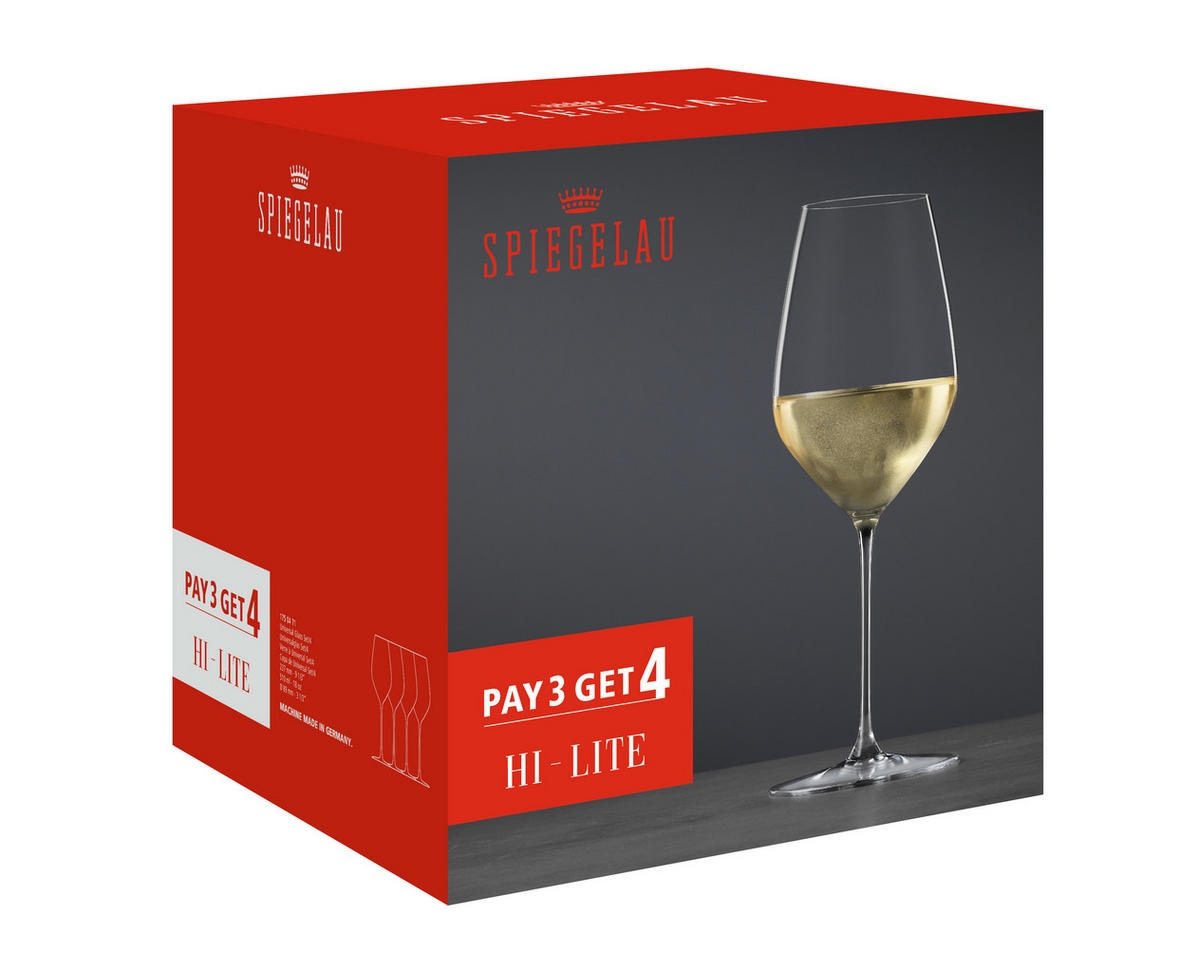 GLÄSERSET Hi-Lite / Spiegelau  4-teilig  - Klar, MODERN, Glas (9,2/23,7/9,2cm) - Spiegelau