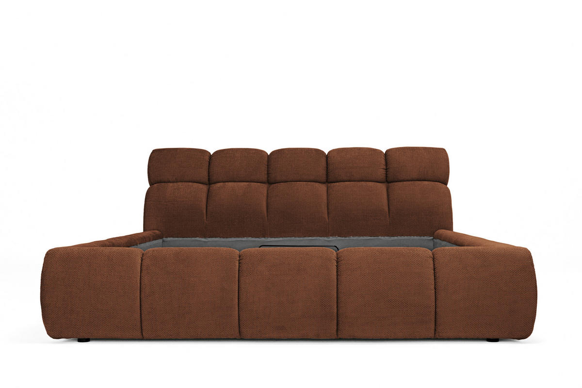 POLSTERBETT 180/200 cm  in Terracotta  - Terracotta/Schwarz, Design, Kunststoff/Textil (180/200cm) - Esposa