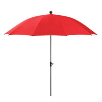 SONNENSCHIRM   - Silberfarben/Rot, Basics, Textil/Metall (220/231/220cm) - Schneider