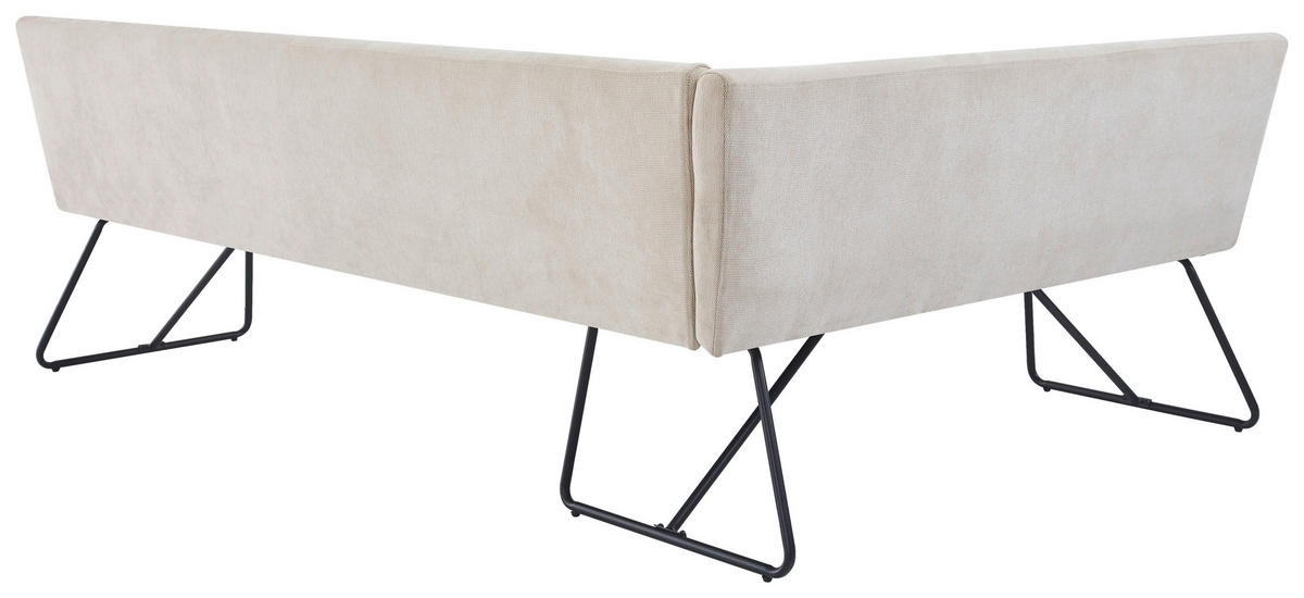 ECKBANK 165/225 cm  in Schwarz, Beige  - Beige/Schwarz, MODERN, Textil/Metall (165/225cm) - Stylife