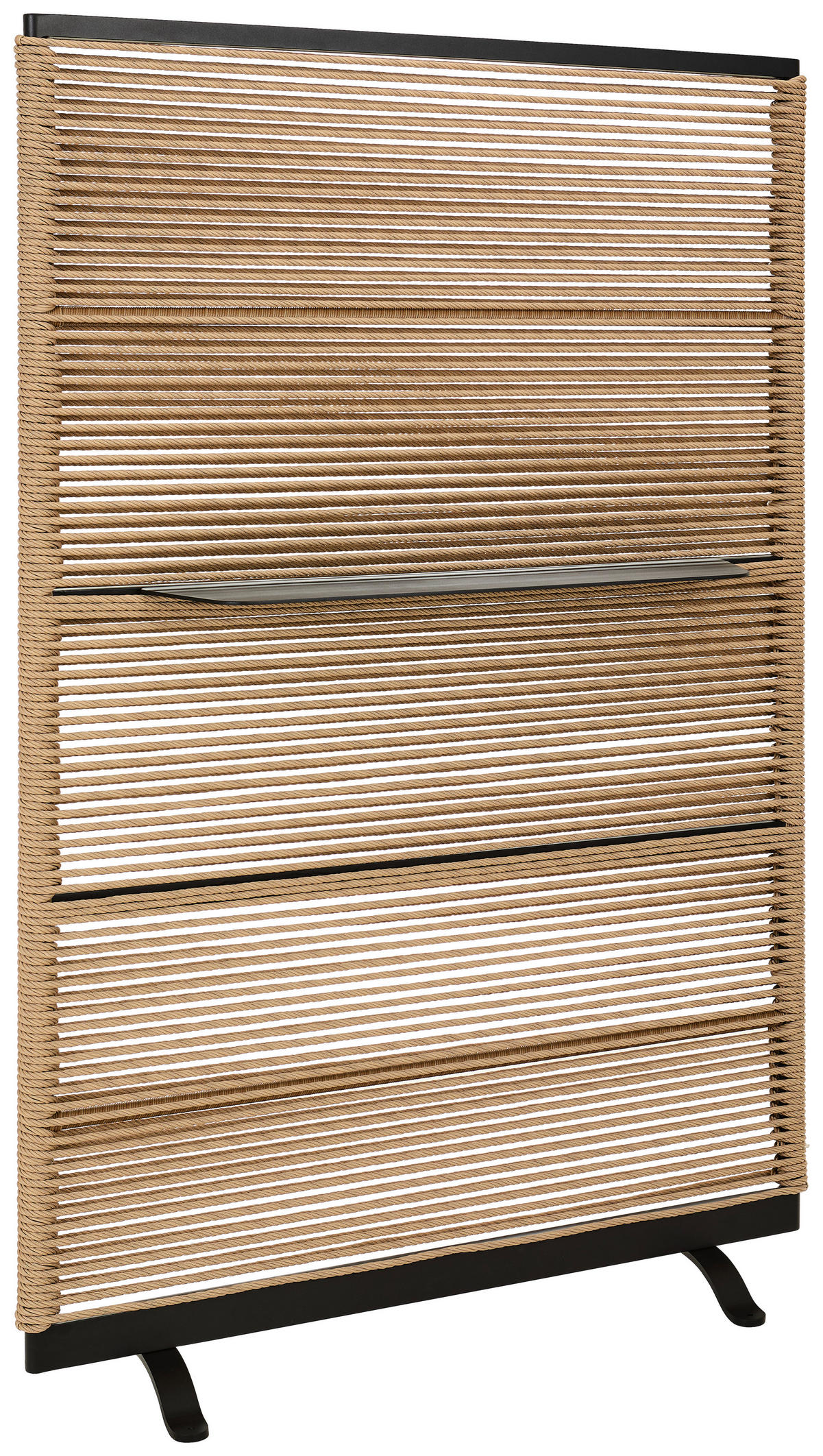 PARAVENT mit 1  Flügel - Schwarz/Naturfarben, Design, Kunststoff/Metall (121/184/39cm) - Dieter Knoll