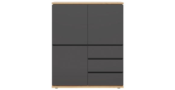 HIGHBOARD 100/121/42 cm  - Schwarz/Graphitfarben, MODERN, Holzwerkstoff (100/121/42cm) - Xora