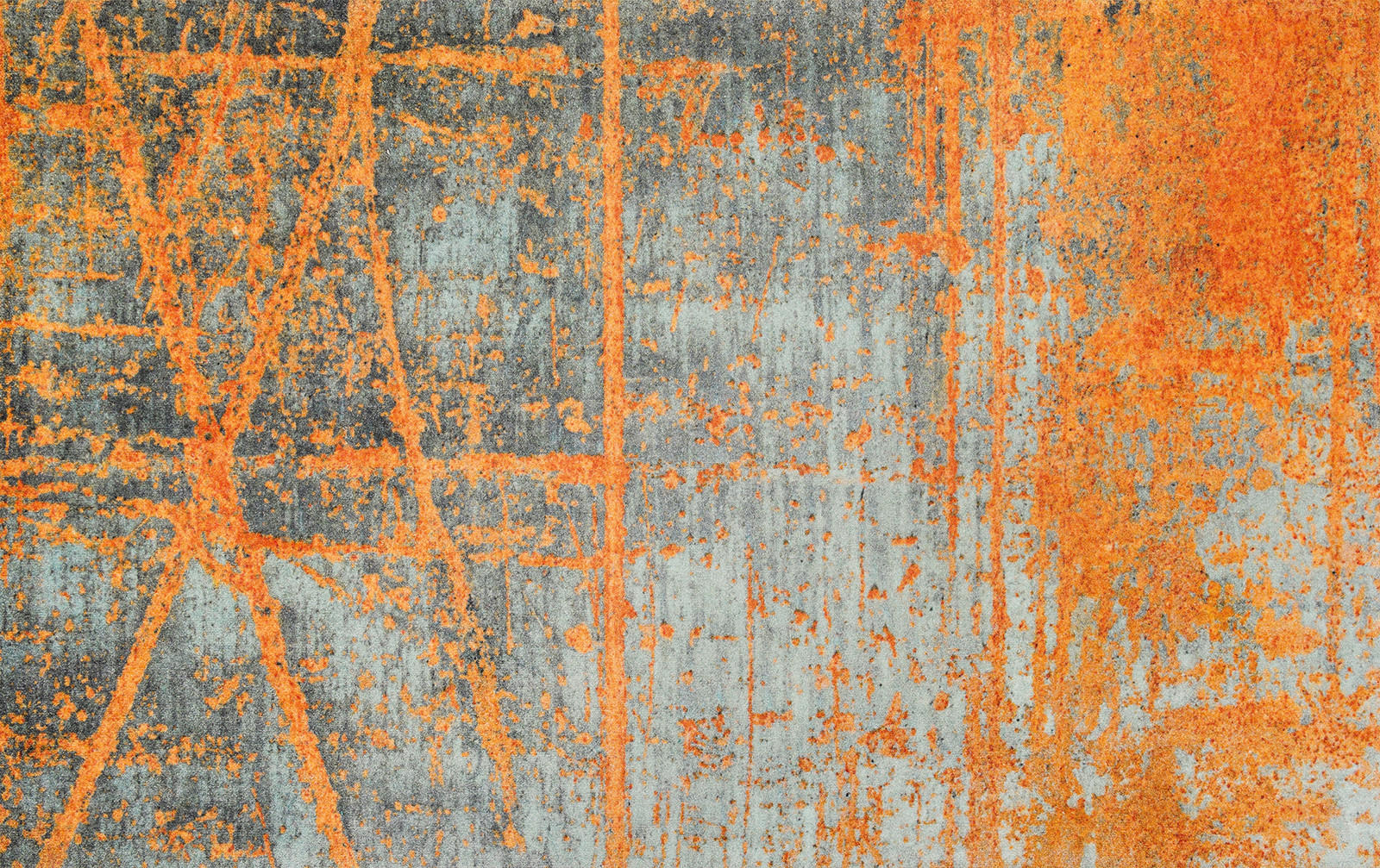 FLACHWEBETEPPICH 110/175 cm Rustic Grau, Orange  - Orange/Grau, KONVENTIONELL, Kunststoff/Textil (110/175cm) - wash+dry