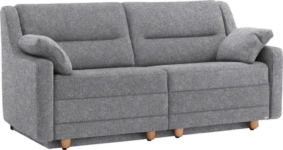 SCHLAFSOFA  in Mikrofaser Grau  - Buchefarben/Grau, KONVENTIONELL, Holz/Textil (184/88/91cm) - Sedda