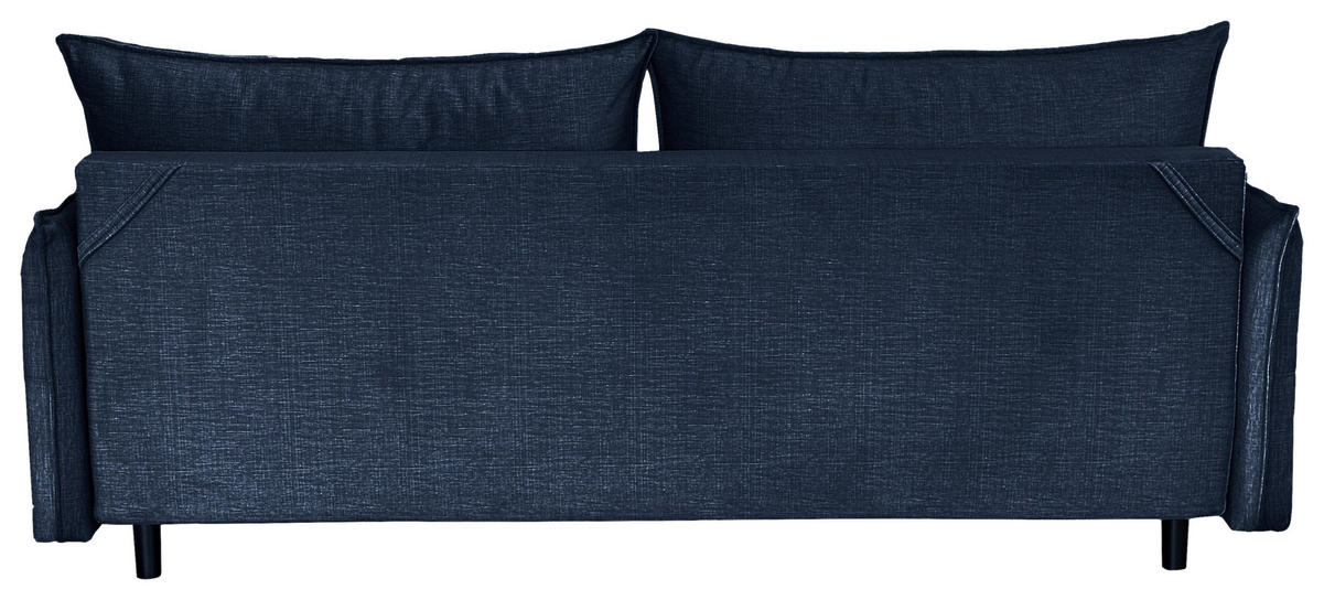 SCHLAFSOFA  mit Liegefunktion Flachgewebe Blau  - Blau/Schwarz, Design, Holz/Kunststoff (216/96/102cm) - MID.YOU
