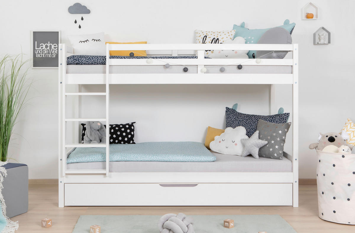 ETAGENBETT - Weiß, MODERN, Holz (90/200cm) - MID.YOU
