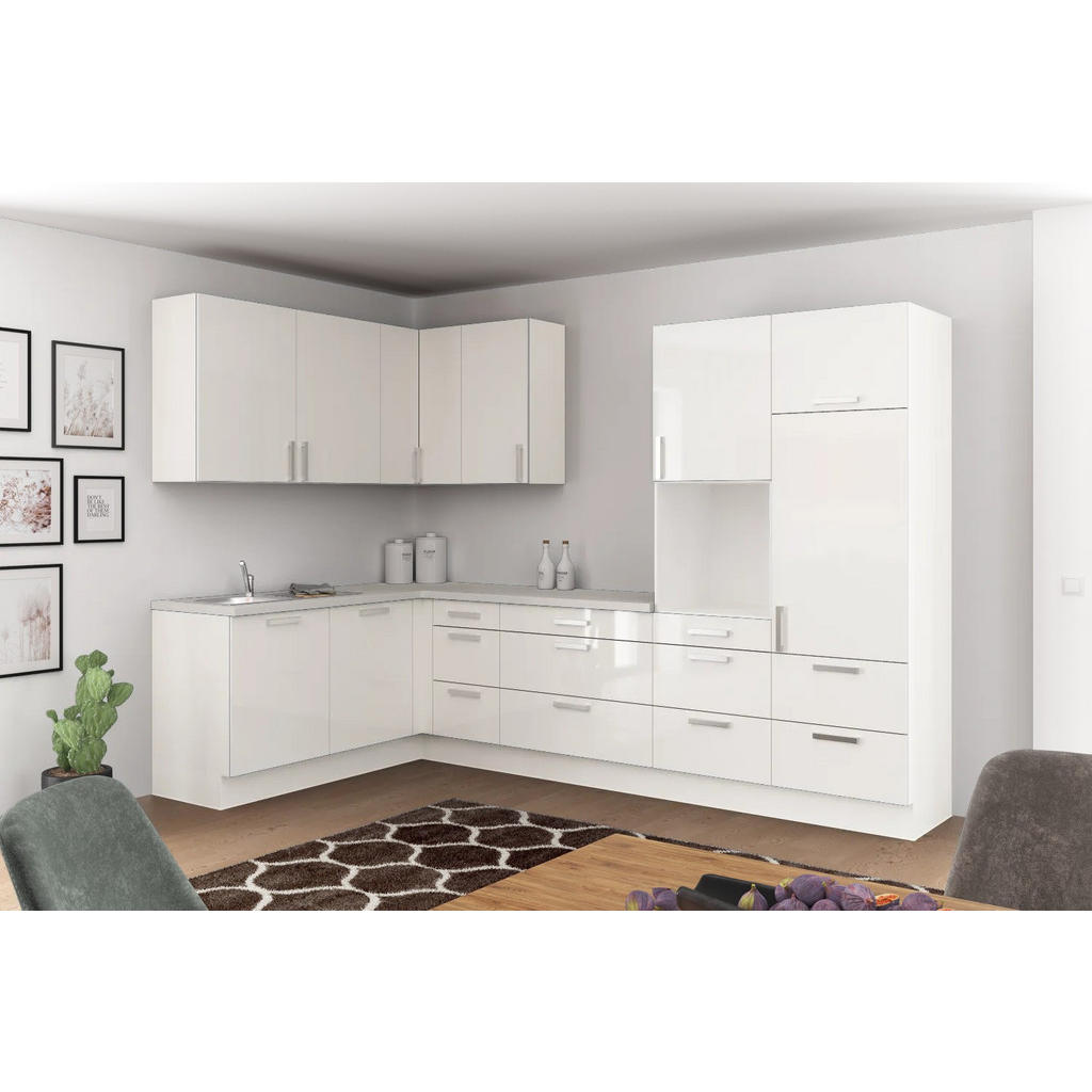 Eckküche Ip4050 Ohne Geräte 185x320 Cm Weiß