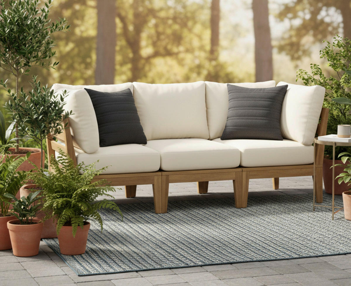 OUTDOOR-KISSEN  - Grau, MODERN, Textil (45/45cm) - Gardenson