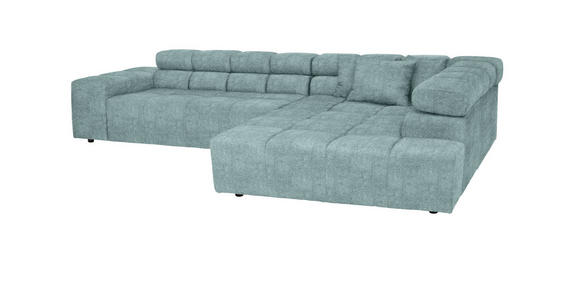 ECKSOFA Blau Velours  - Blau/Schwarz, Design, Kunststoff/Textil (317/213cm) - Hom`in