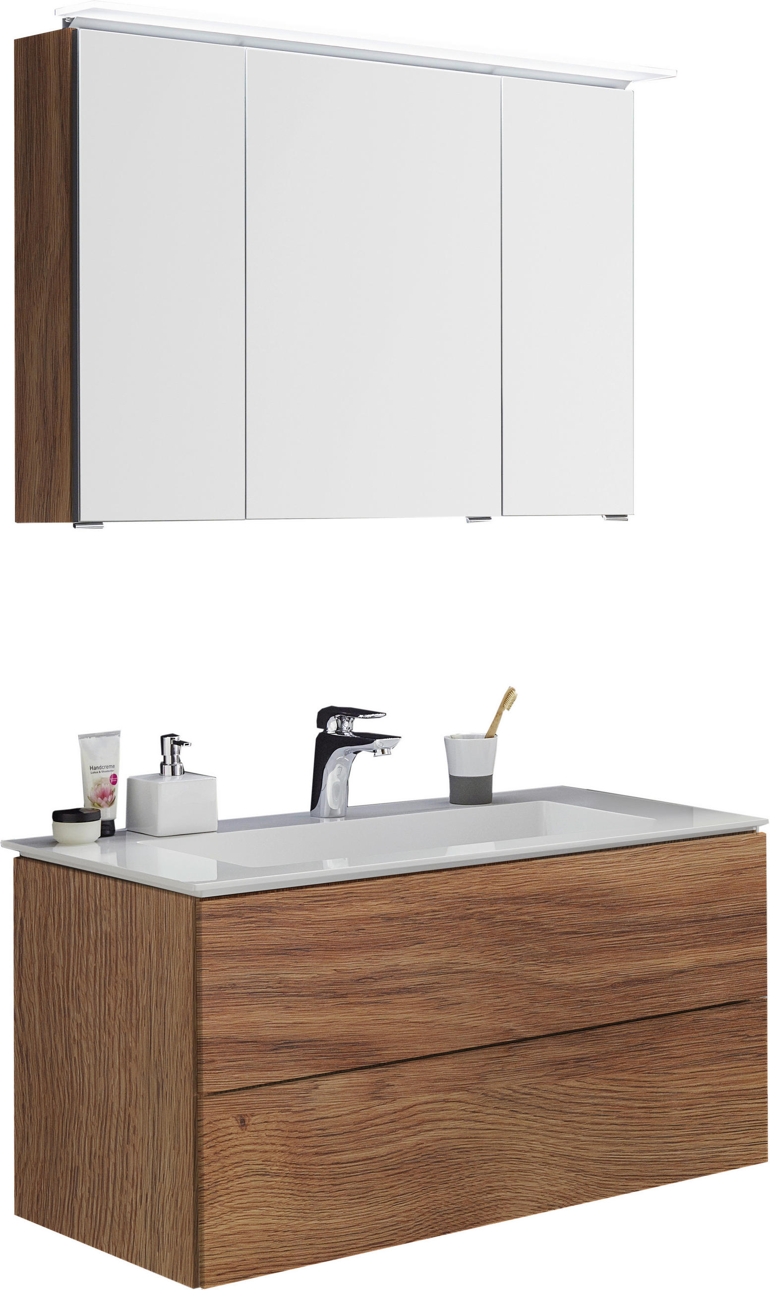 BADEZIMMER  in 91,2 cm  - Eichefarben, Design, Glas/Holzwerkstoff (91,2cm) - Dieter Knoll