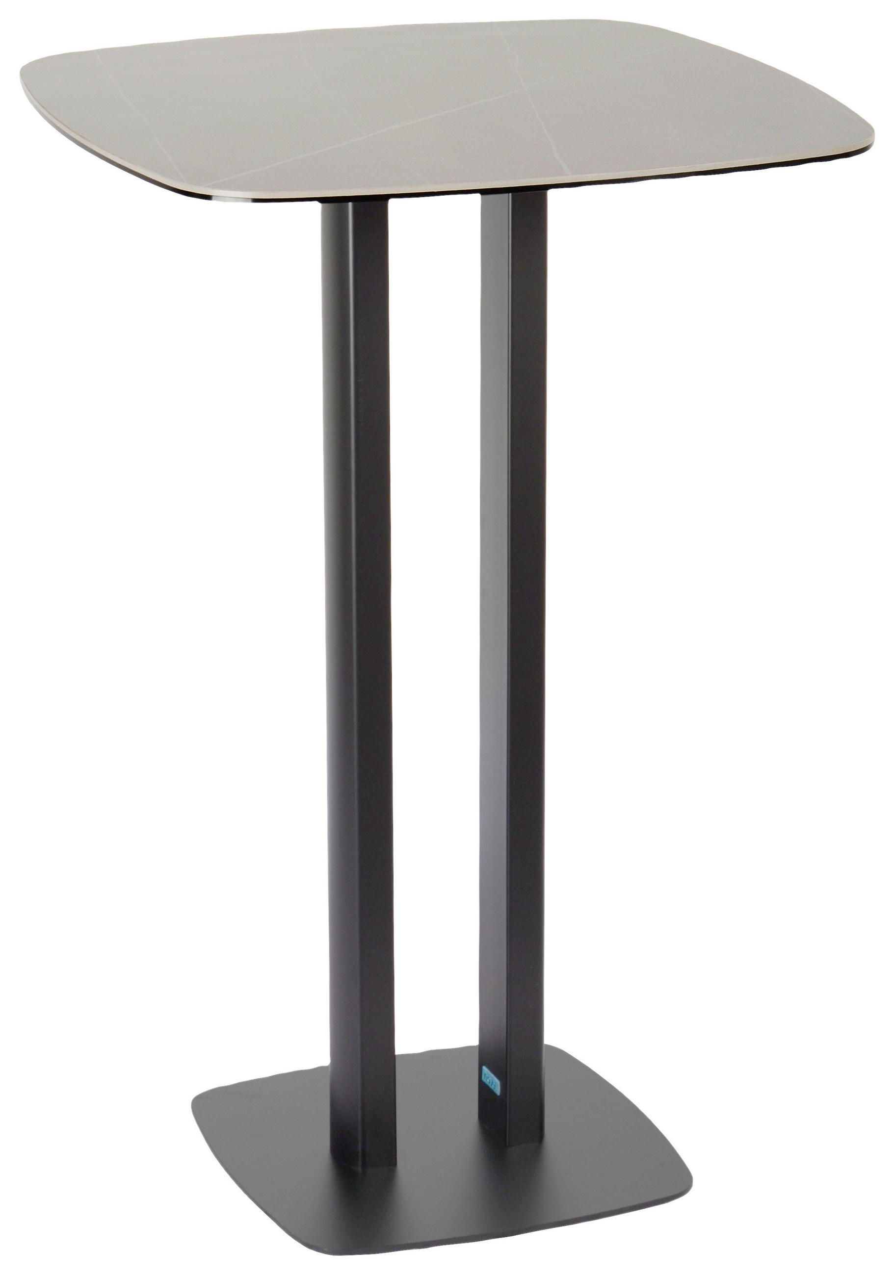 BARTISCH  - Schwarz/Grau, Design, Glas/Keramik (70/70/105cm) - Novel