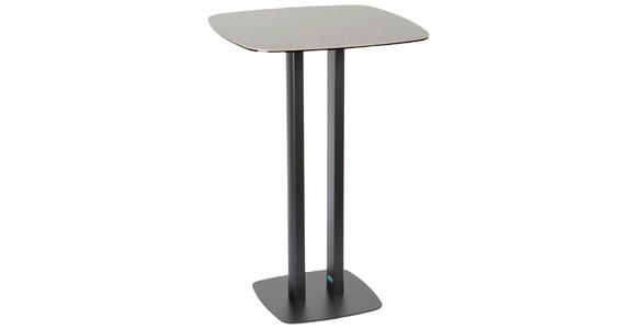 BARTISCH in Metall, Glas, Keramik 70/70/105 cm   - Schwarz/Grau, Design, Glas/Keramik (70/70/105cm) - Novel