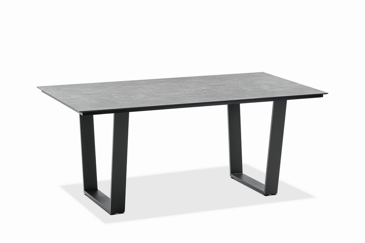 GARTENTISCH Kunststoff Anthrazit, Grau rechteckig  - Anthrazit/Grau, Design, Kunststoff/Metall (160/95/76cm)