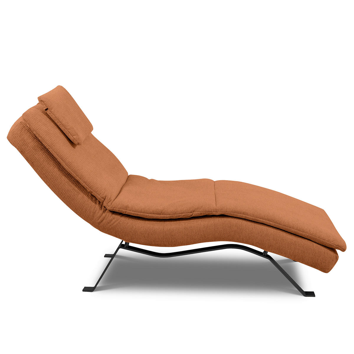 RELAXLIEGE Echtleder Rostfarben  - Rostfarben/Schwarz, Design, Leder/Metall (65/95/171cm) - Celina Home