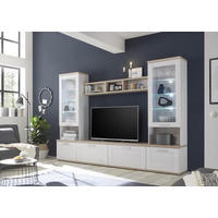 DNEVNI REGAL,  bela  - srebrne barve/bela, Konvencionalno, umetna masa/steklo (277/191/35/43cm) - Ti'me