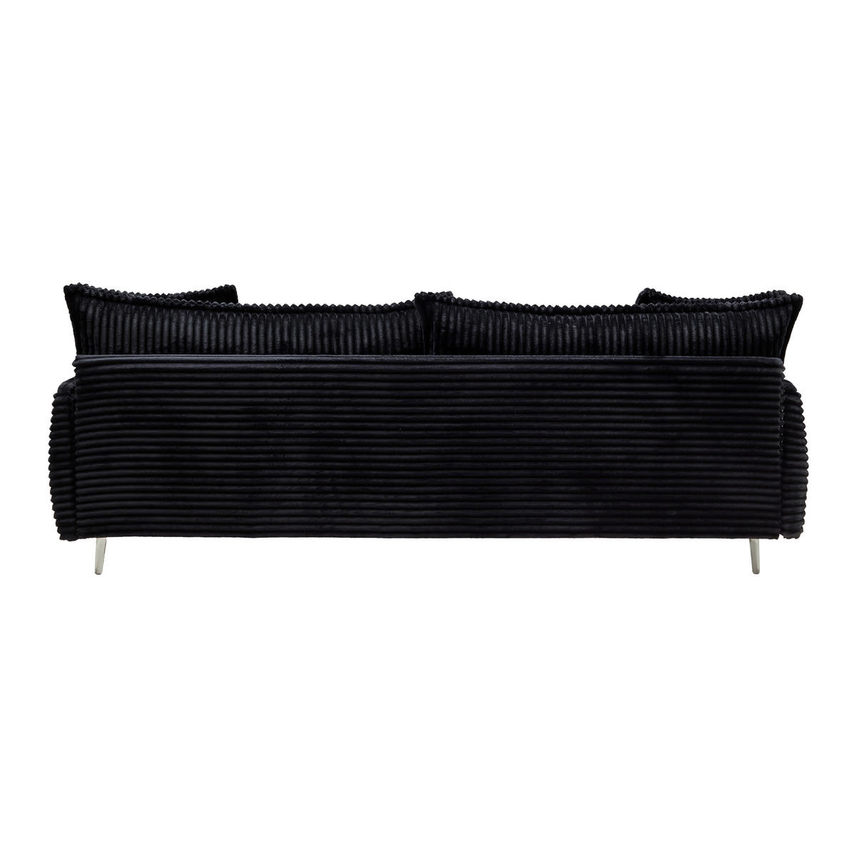 BIG SOFFA i svart  - kromfärg/svart, Modern, metall/trä (241/90/117cm) - Best Price