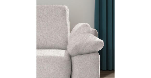 ECKSOFA in Flachgewebe Hellgrau - Chromfarben/Hellgrau, KONVENTIONELL, Textil/Metall (176/285cm) - Novel