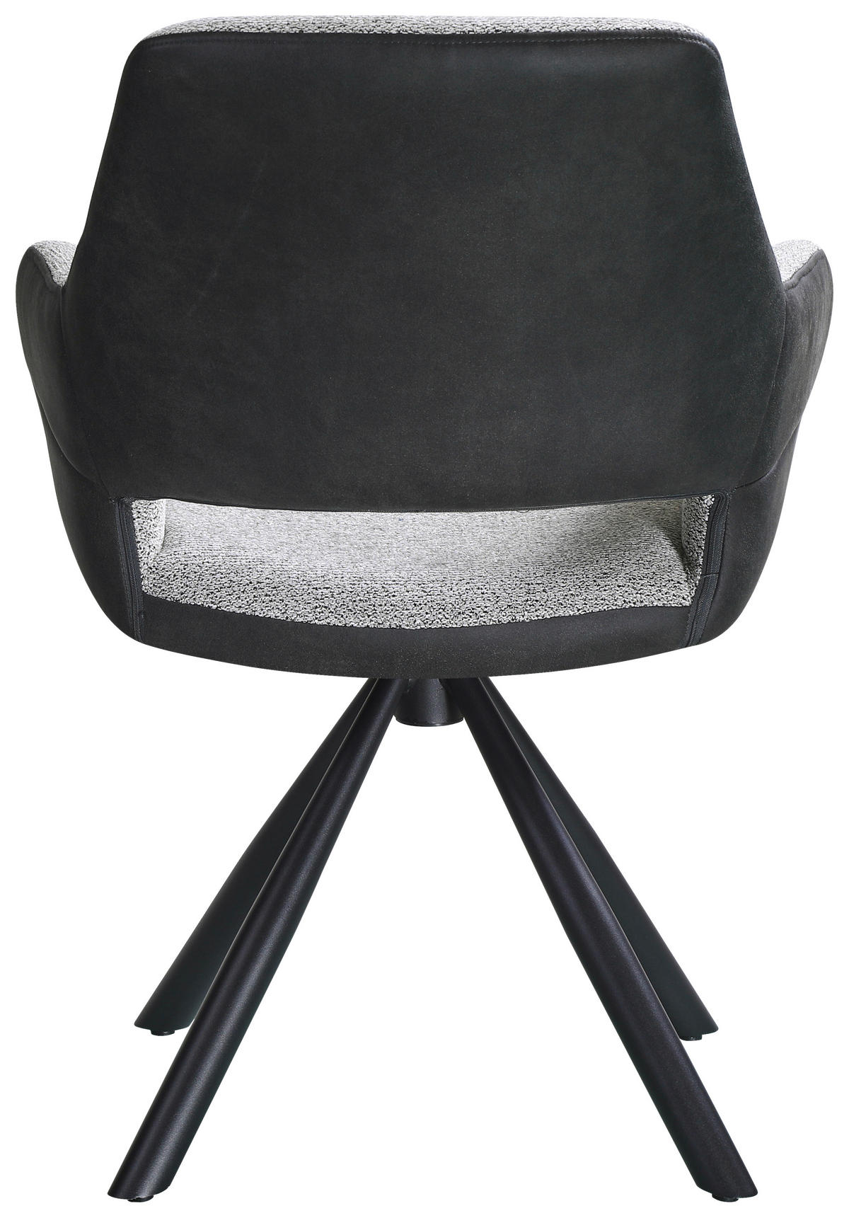 ARMLEHNSTUHL  in Eisen Webstoff  - Schwarz/Grau, Design, Textil/Metall (61/87/62cm) - Hom`in
