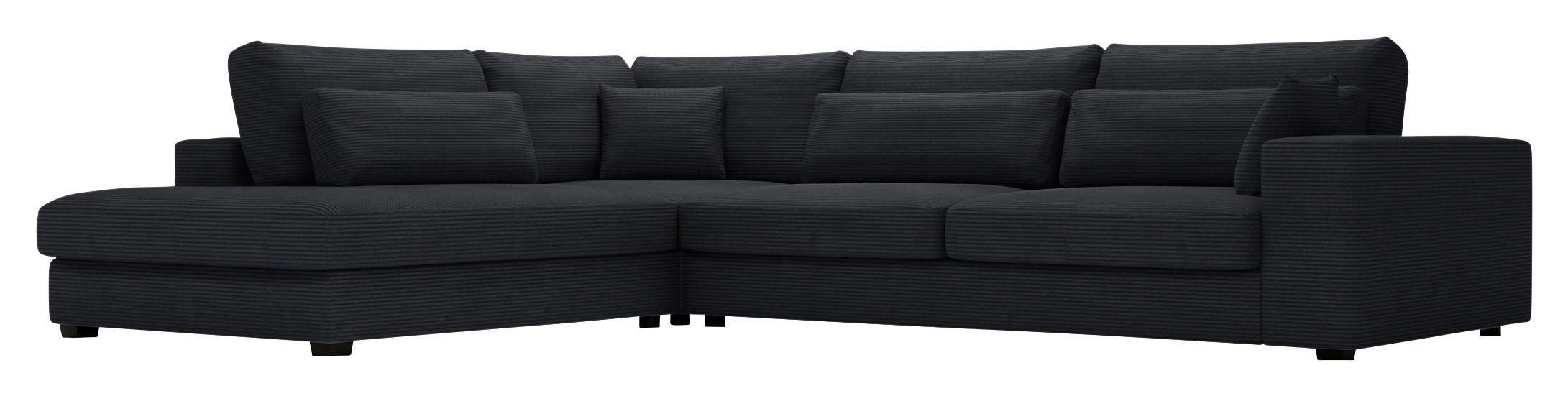 ECKSOFA in Cord Schwarz  - Schwarz, Konventionell, Kunststoff/Textil (250/314cm) - Carryhome