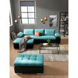 ECKSOFA  in Flachgewebe Schwarz, Türkis  175/271 cm  - Türkis/Schwarz, Design, Kunststoff/Textil (175/271cm) - Xora