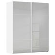SCHWEBETÜRENSCHRANK 162/223/68 cm 2-türig Grau, Weiß  - Weiß/Grau, KONVENTIONELL, Glas/Holzwerkstoff (162/223/68cm) - Novel