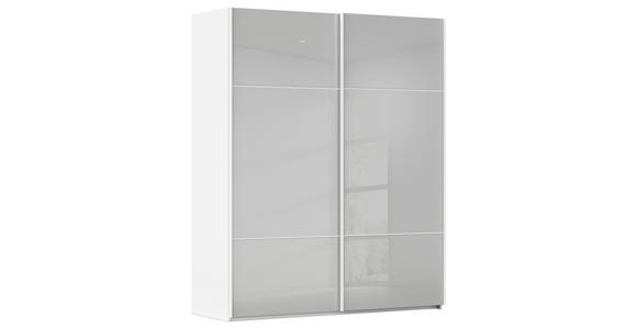 SCHWEBETÜRENSCHRANK 162/223/68 cm 2-türig Grau, Weiß - Weiß/Grau, KONVENTIONELL, Glas/Holzwerkstoff (162/223/68cm) - Novel