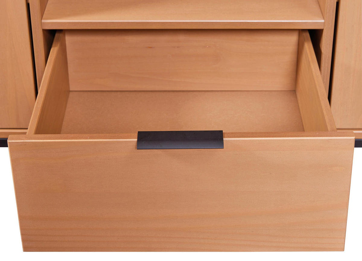 LOWBOARD 150/70/45 cm  - Eichefarben/Schwarz, Design, Holz/Metall (150/70/45cm) - Livetastic