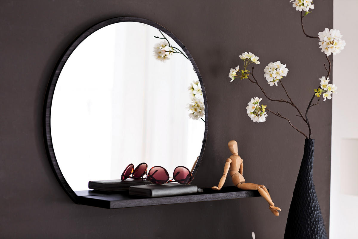 WANDSPIEGEL 65/56/17 cm  - Schwarz, Design, Glas/Holzwerkstoff (65/56/17cm) - Xora