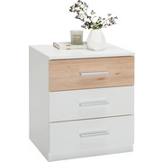 NACHTKÄSTCHENSET in Buchefarben, Weiß - Buchefarben/Alufarben, Design, Holzwerkstoff/Kunststoff (46/56/41cm) - Ti`me